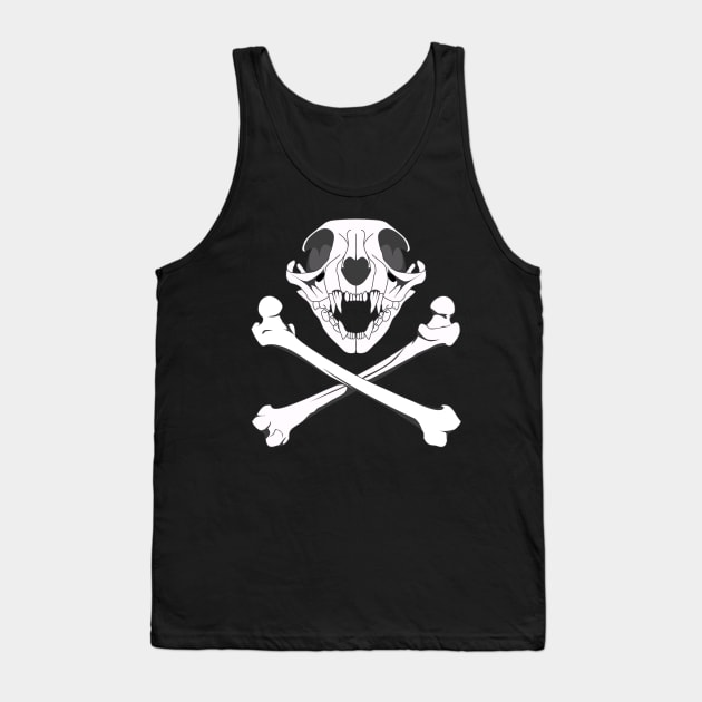 Skull and Bones Cat Tank Top by RavenWake